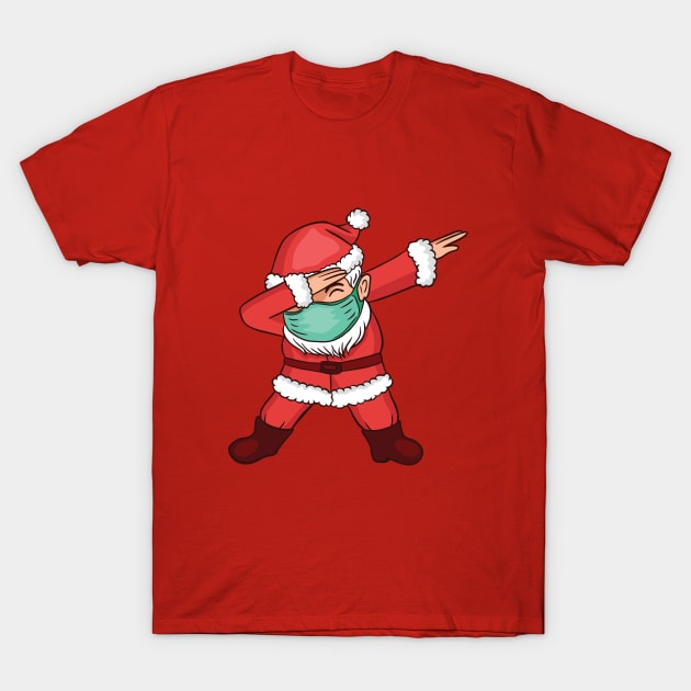 Dabbing Santa in Mask T-Shirt by madeinchorley